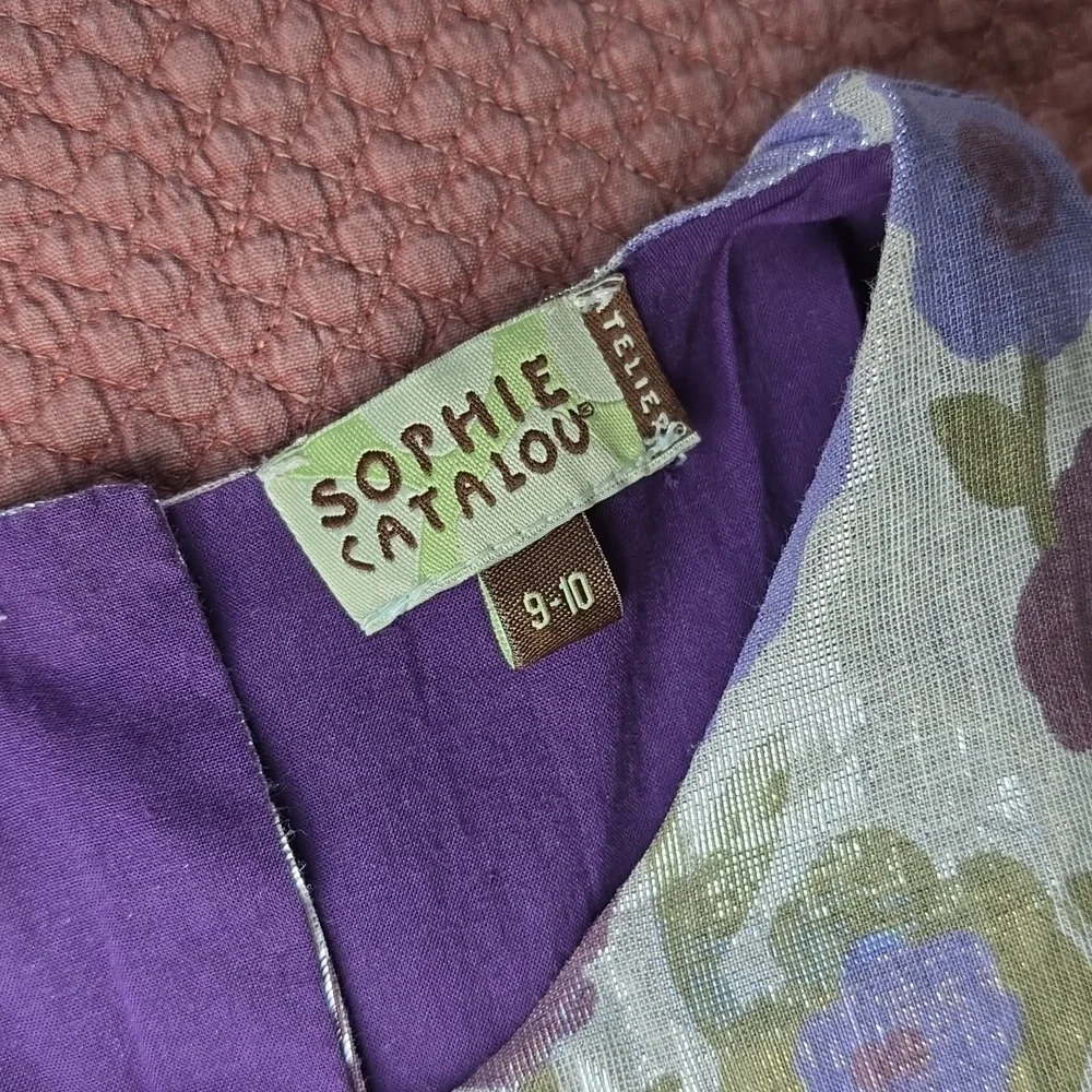 Sophie Catalou Girl's Shiny Floral Party Dress